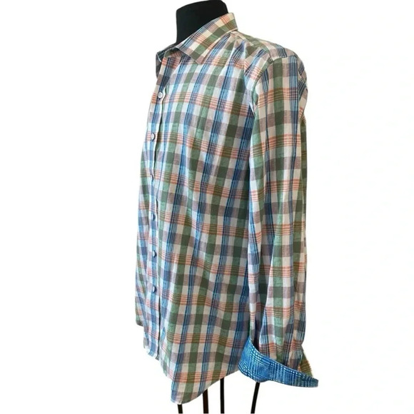Robert Graham Mens Long Sleeve Plaid Button Down Short Size 2XL Business Casual - Picture 2 of 9